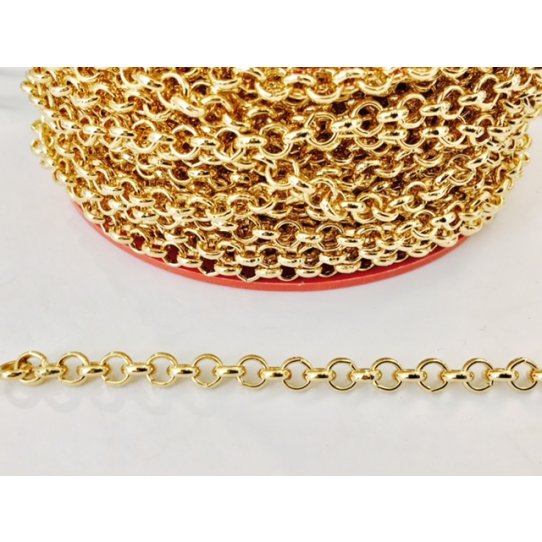 Brass chain gilded in fine gold