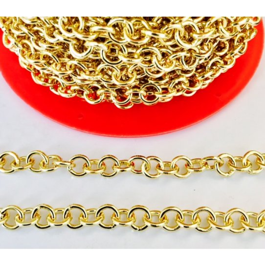 Gilded round aluminium chain