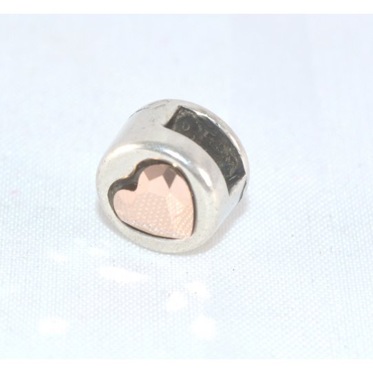 Passant avec coeur couleur bronze pour cuir 5-6mm