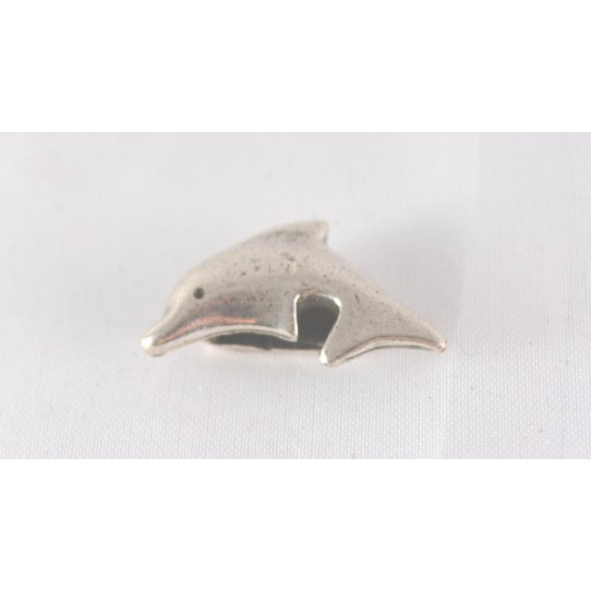 Passing dolphin 10mm silver plated tin