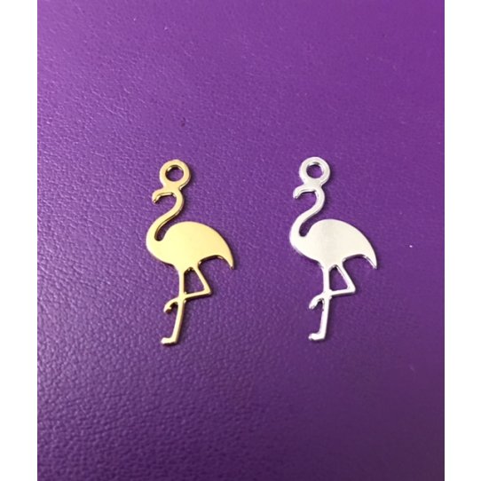 Pendant - brass plated little flamingo in France