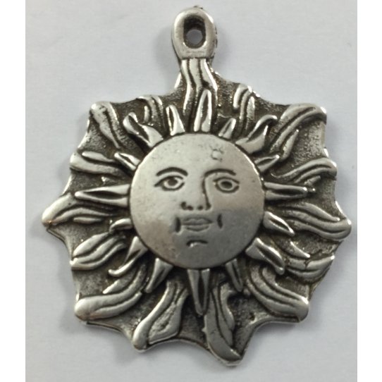 Pendant - Sun pl silver tin