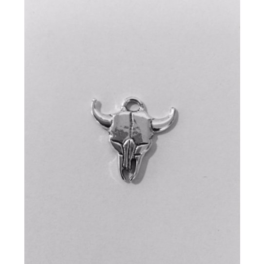 Pendant - tin bull skull pl-10 microns MANUFACTURE FRANCAISE