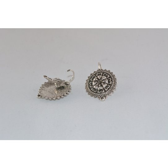 Pewter plated sleeper earrings, French production, 12 microns