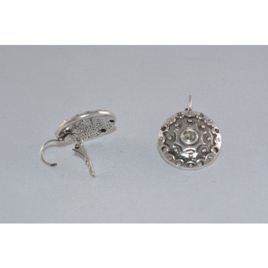 Pewter plated sleeper earrings, French production, 12 microns