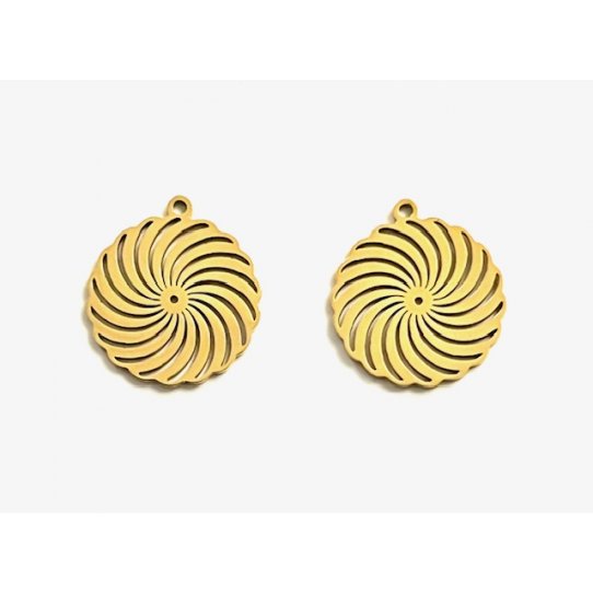 spiral charm in steel gold plated