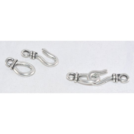 Clasp hook male / female silver plated zamac