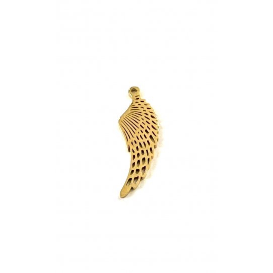 Pendant aile en ACIER DORE 23.5X 7.8 MM