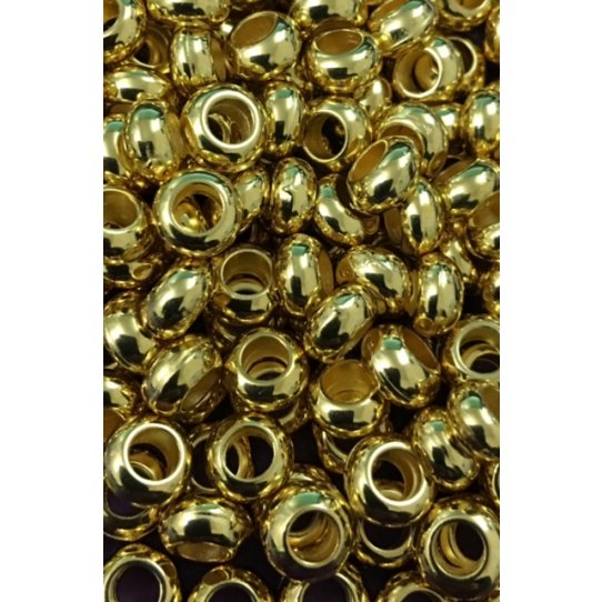 50 metal beads 6mm hole 3.40mm