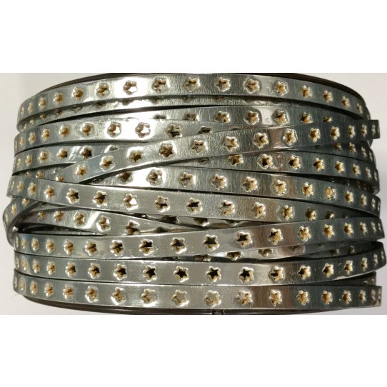 Perforated star leather metalised 6mm