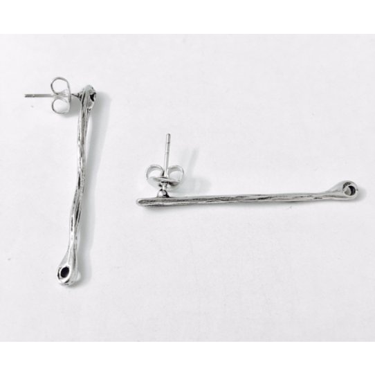 Stud earring, rod with hole