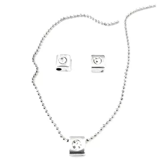 Intercalaire-pendant avec strass, trou : 2.10mm