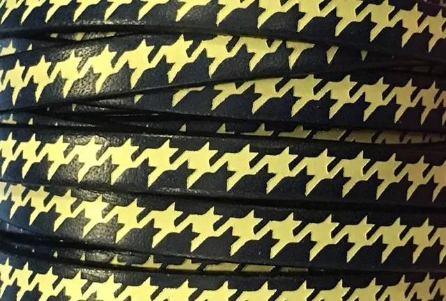 Cuir 5mm pied de poule - Bleu marine