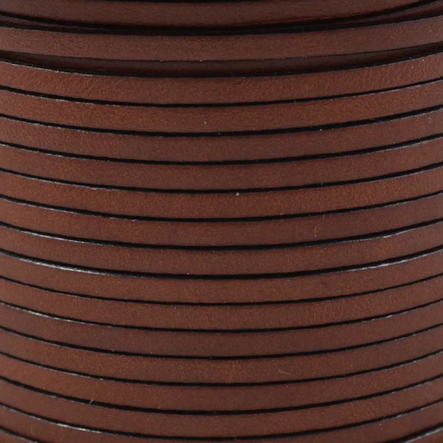 1m Cuir de veau 3mm plat-NOUVELLES COULEURS - Marron moyen