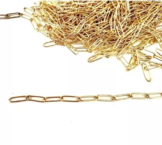 Chaine acier doré trombone 11.1x 3.6mm