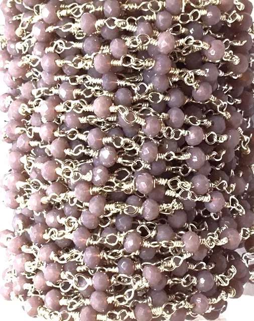 Chaine facette argenté - Lilas