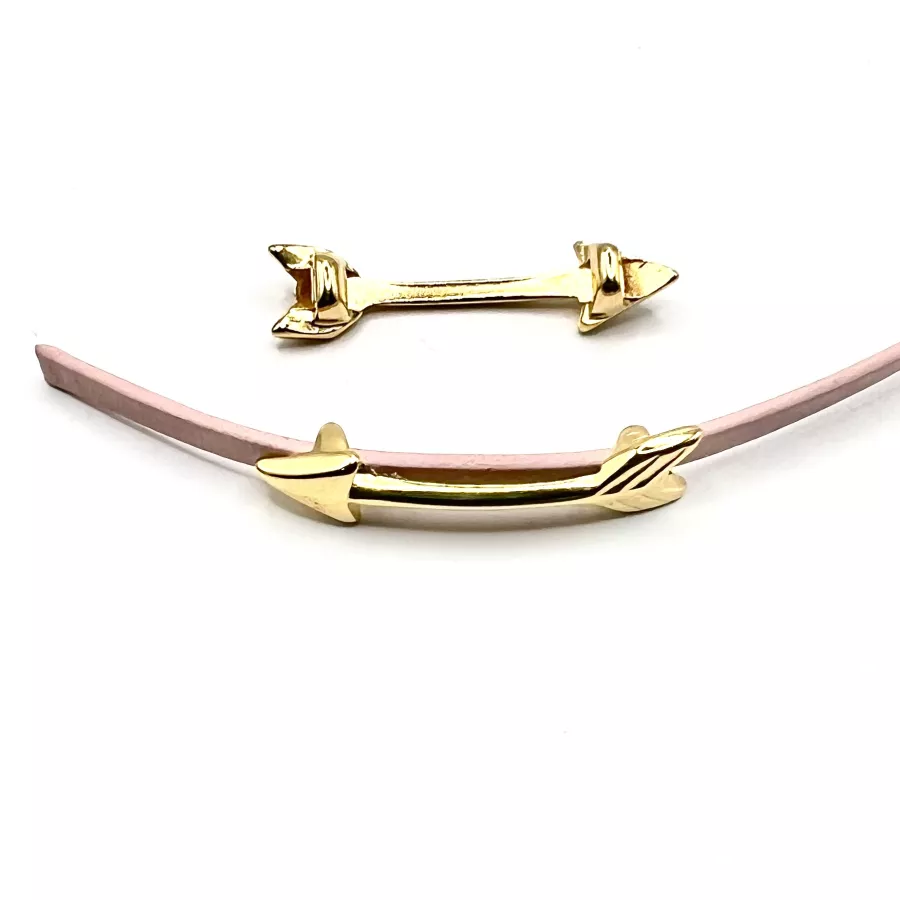 passant flèche doré pour cuir plat 3mm