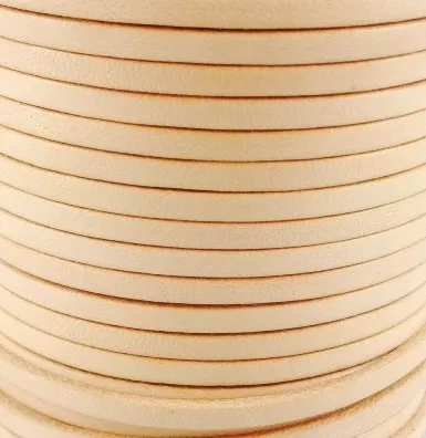 1m Cuir de veau 3mm plat-NOUVELLES COULEURS - Naturel