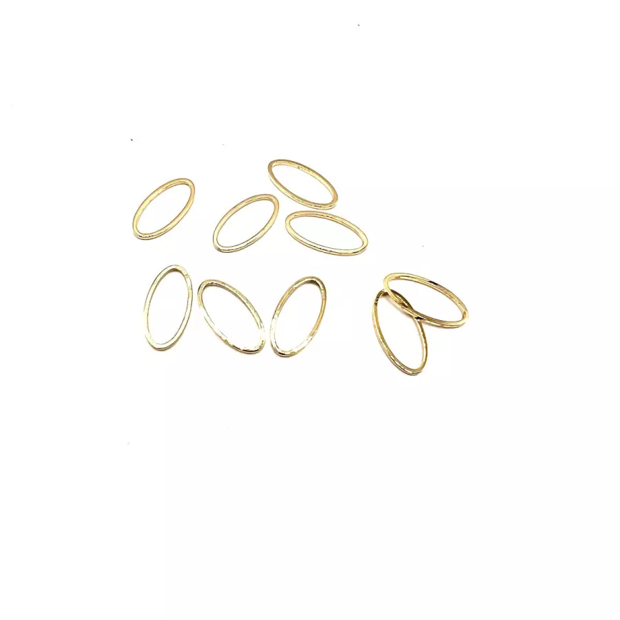 Cercle ovale en laiton 15x8 mm plaqué en France Argent ou Or - Or