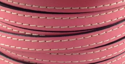 Cuir de veau cousu 10mm-nouvelles couleurs - Rose