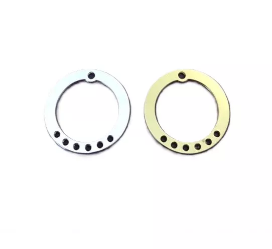 Cercle plat en laiton avec 7 trous-pour boucles d'oreilles - Or