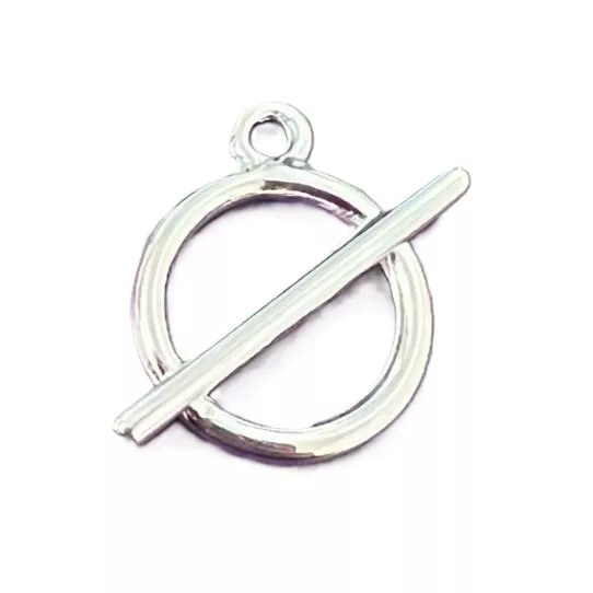 Pendant en forme de fermoir T argent vif pl FR ou argent antique - Argent vif