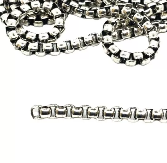Chaîne maille vénitienne, plaquée 10 microns  argent antique en France