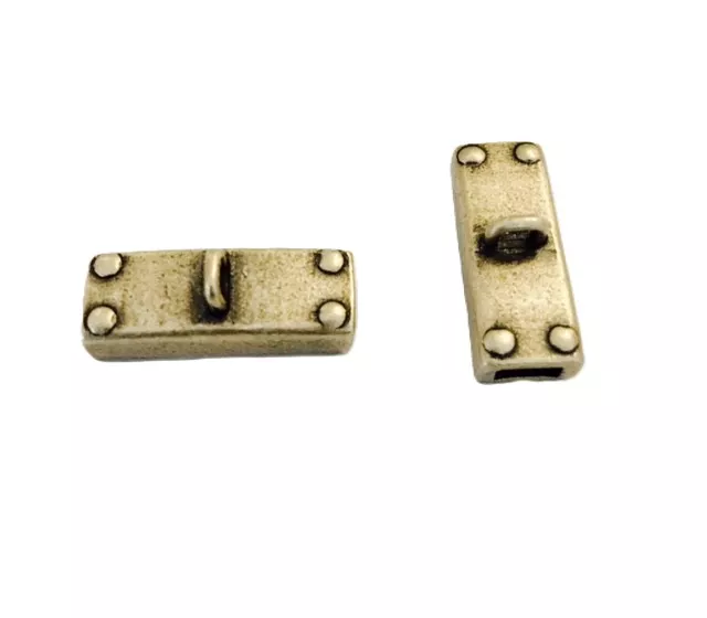 Passant pour cuir 5mm, en étain plaqué argent - Bronze