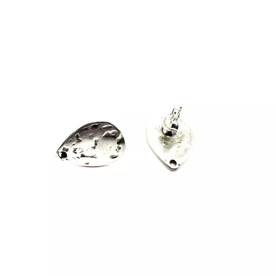 Boucles d'oreilles à clous en forme de  poire martelé x 10pcs