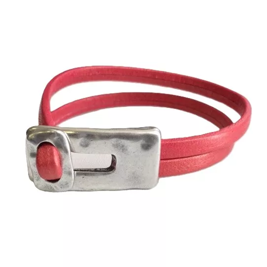 Fermoir boucle pour cuir 5mm plat ou 2mm rond