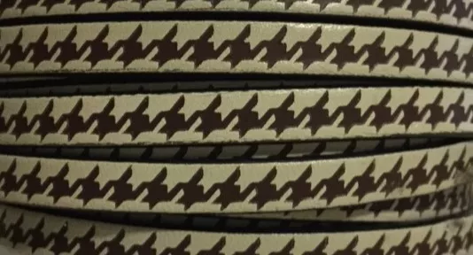 Cuir 5mm pied de poule - Beige