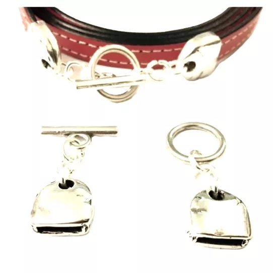 Fermoir T pour cuir 10mm plat