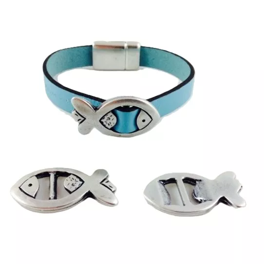 5 Passants poisson 10mm pour cuir