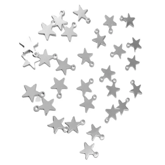 Petite étoile en laiton plaquée en France 10 microns ou doré à l'or fin 24 carat , 1 micron - Argent