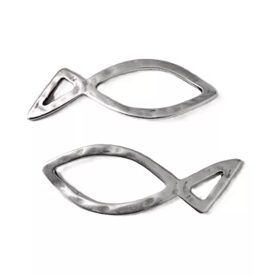 Pendant-intercalaire poisson stylisé 40 x 17.50mm