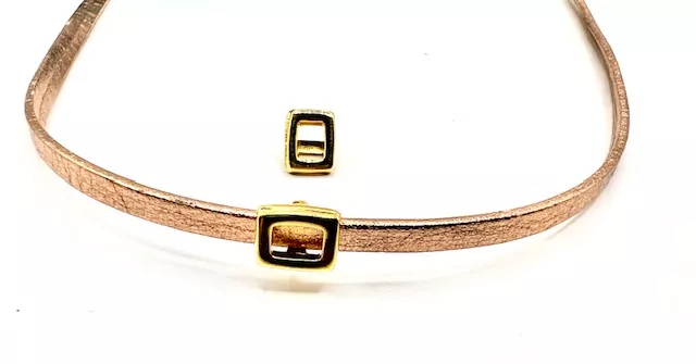 passant rectangle evidé doré pour cuir plat 3mm