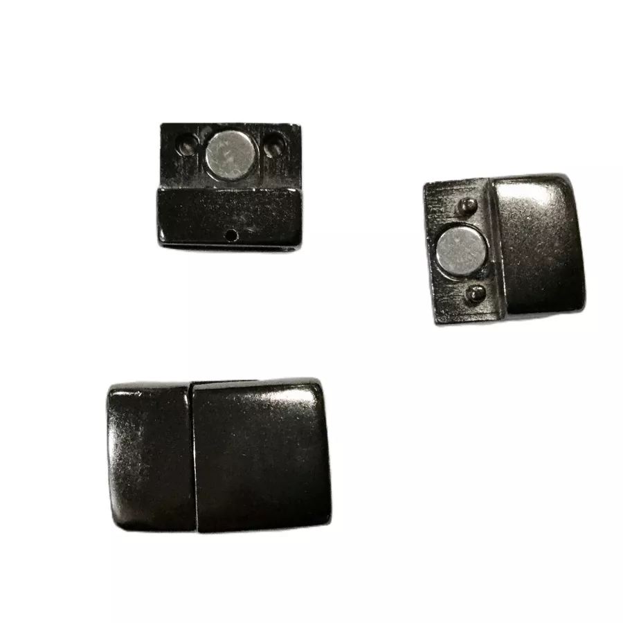 Fermoir aimanté en étain 15mm - Noir