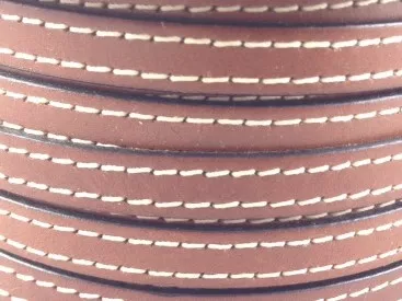 Cuir de veau cousu 10mm-nouvelles couleurs - Marron moyen