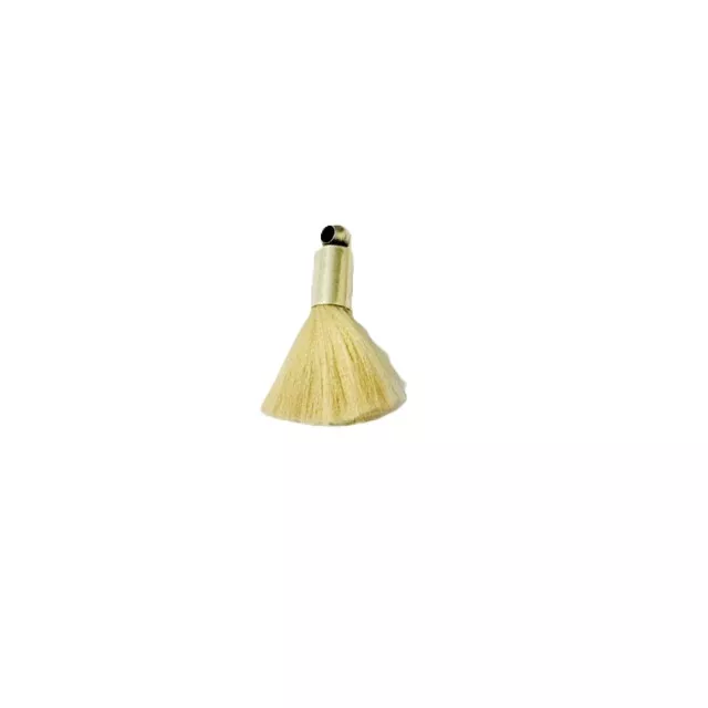 5Pompons avec embout laiton plaqué argent antique-20MM-15 couleurs - Beige