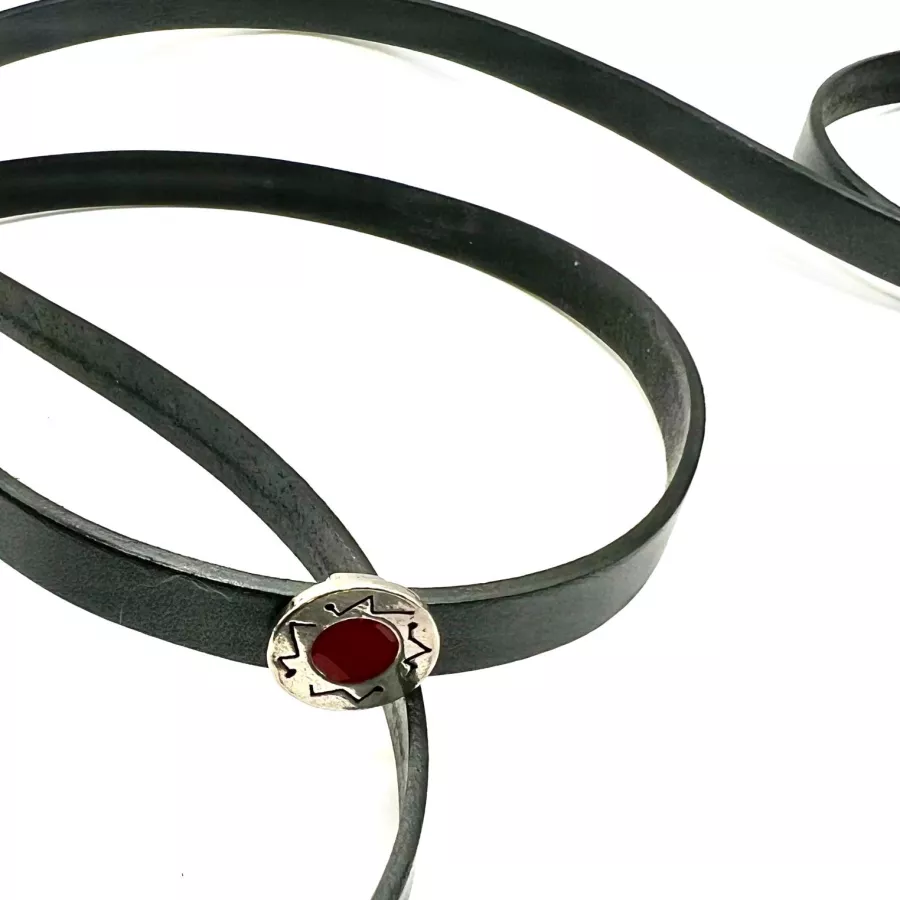 Passant rond coloré pour cuir plat 10mm - Rouge