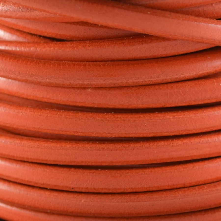 Cuir rond 5mm - Orange