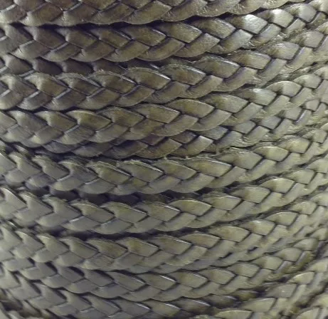 Cuir tressé 6mm-ITALIEN - Kaki