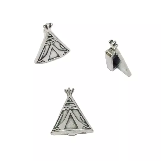 Passant tepee 10 mm en étain plaqué argent.