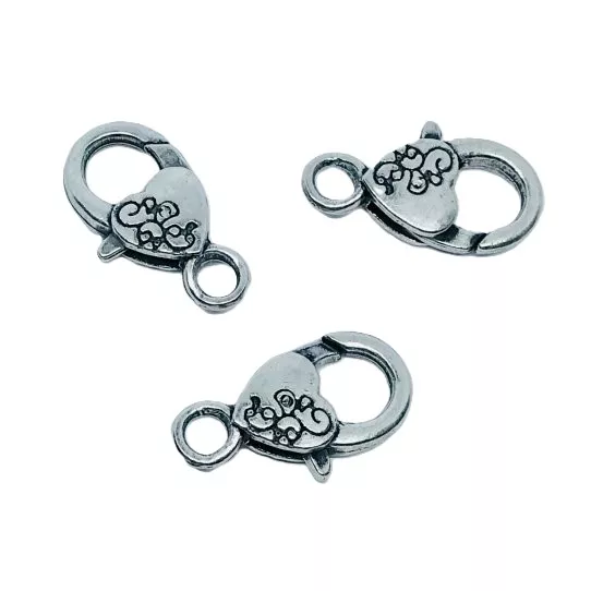 Mousqueton forme Cœur fleuri double face