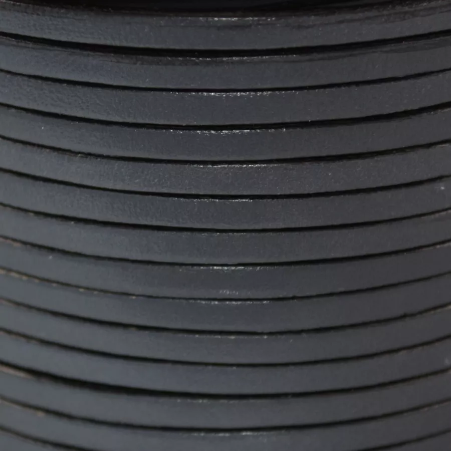 1m Cuir de veau 3mm plat-NOUVELLES COULEURS - Gris foncé