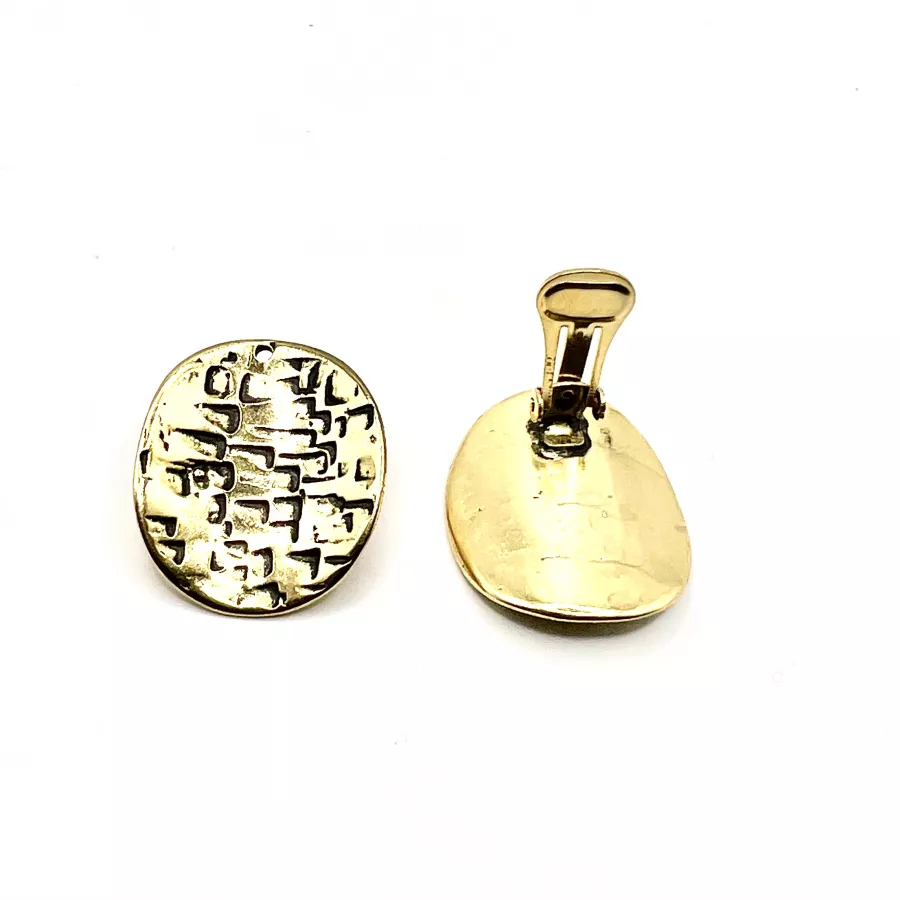 Boucles d'oreilles à clips en or antique 30x 26mm