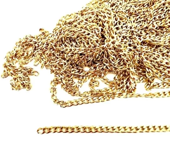 Chaine acier doré gourmette 3.9mm