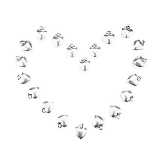 Pendant petit coeur bombé double-face