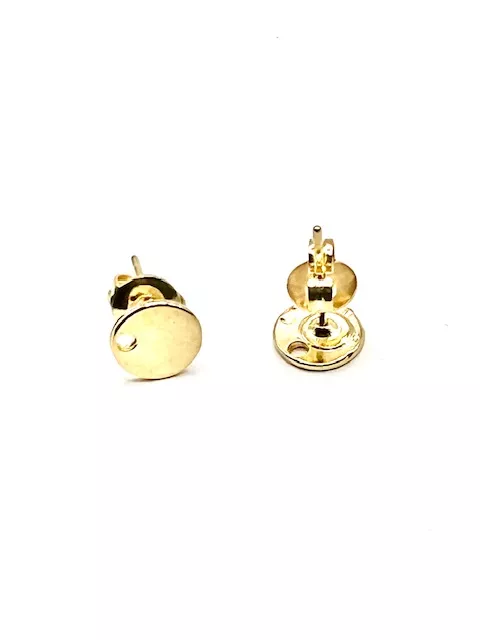 Boucles d'oreilles à clous avec plateau 8mm  - Or