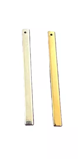 Pendant baton en laiton plaqué argent vif ou or 48.2x 3.6mm - Argent vif